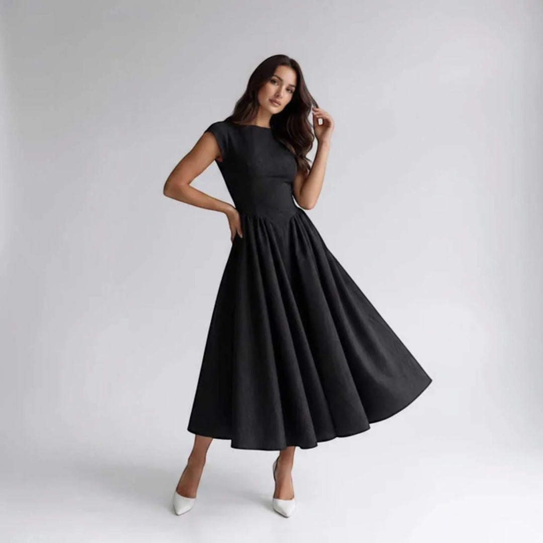 Damen A-Linien Midikleid Ärmelloses Hochzeitsgast Kleid - Image 18