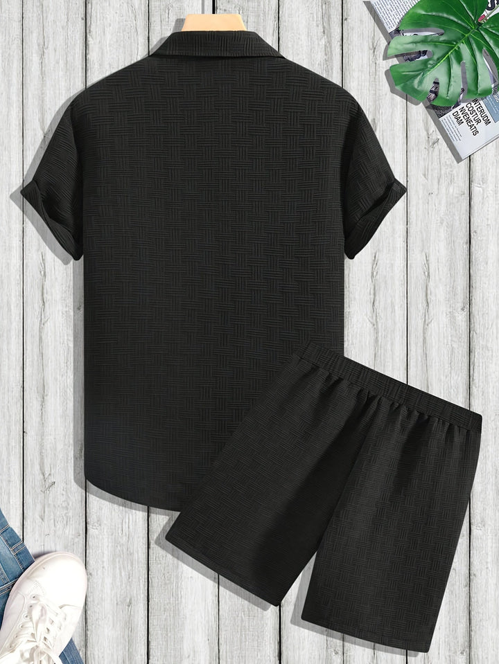 Men's 2 Piece Shirt Shorts Matching Outfit Set - Image 6