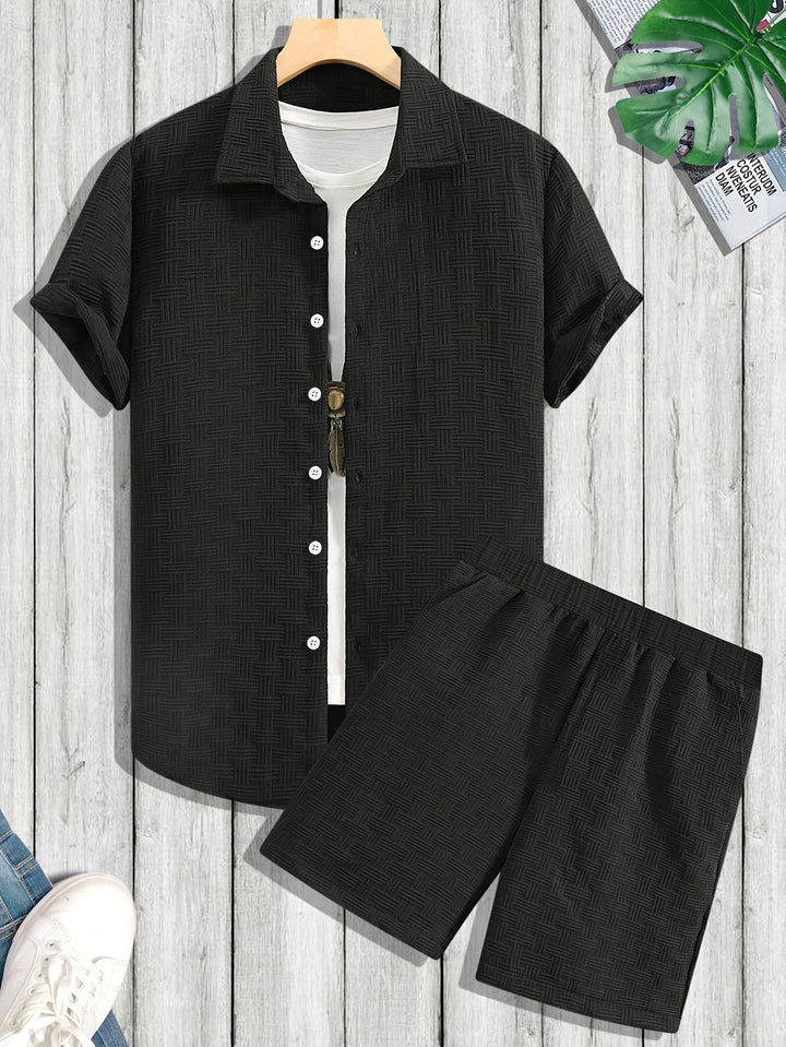 Men's 2 Piece Shirt Shorts Matching Outfit Set - Image 5